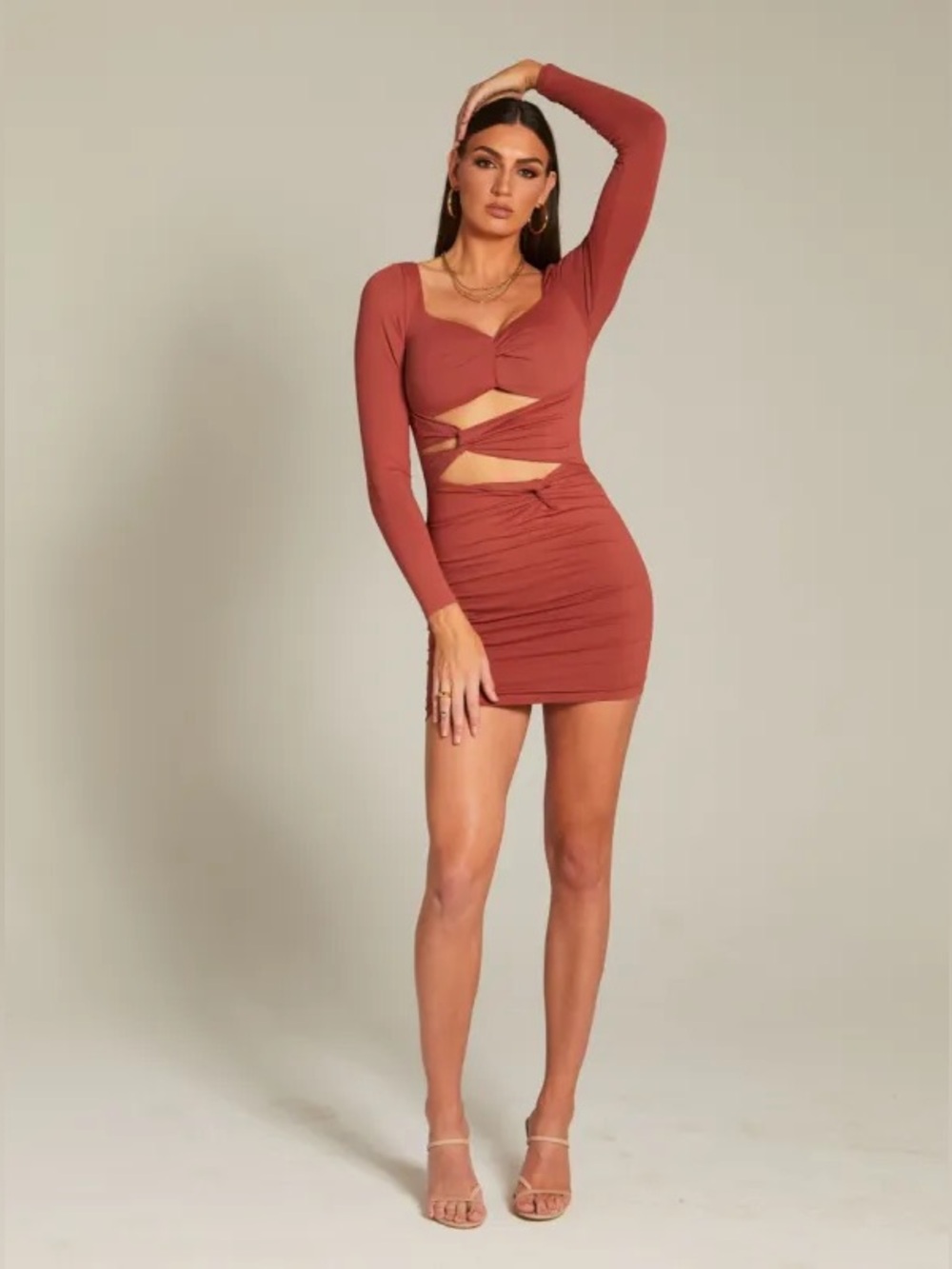 NWT Alana Eve Gia Cutout Long Sleeve Bodycon Mini Dress 3X